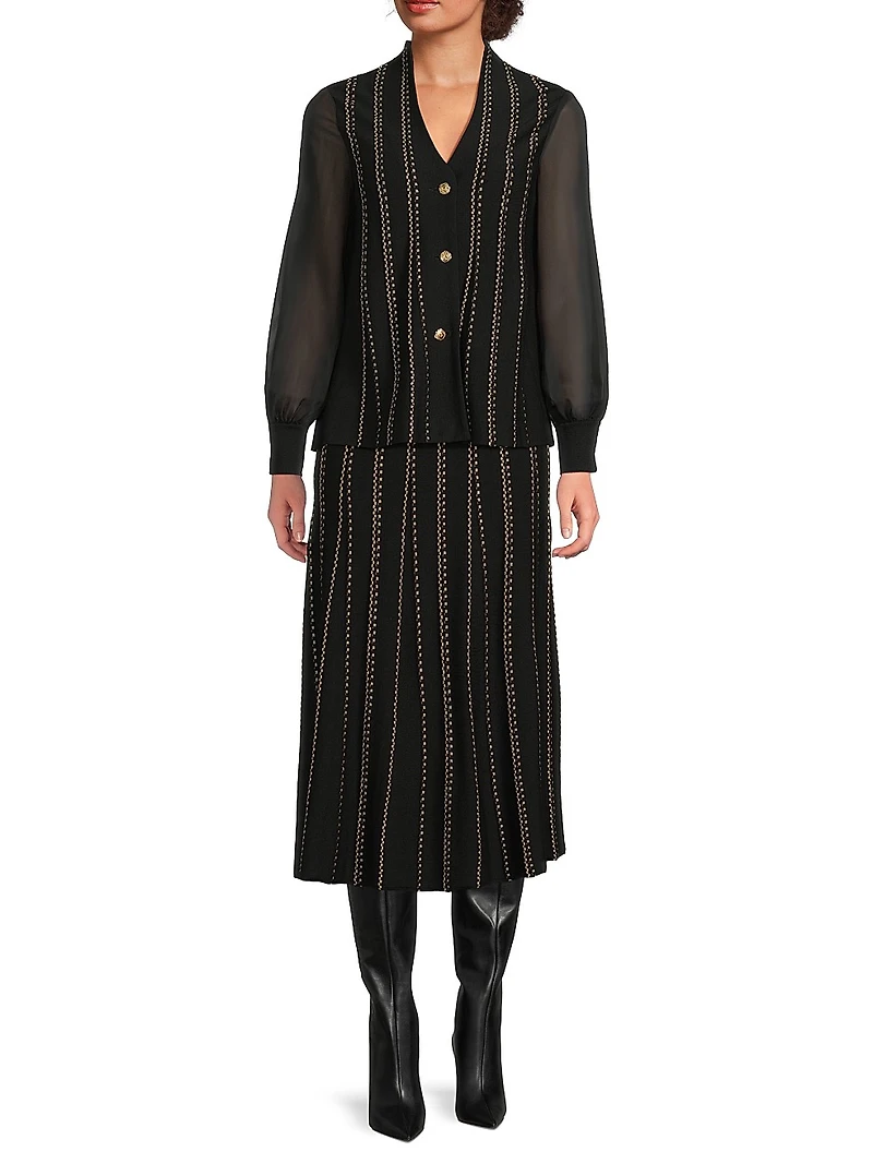 Missy Lurex-Knit A-Line Midi-Skirt