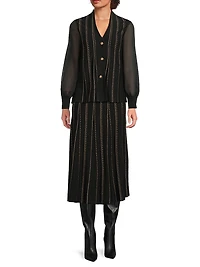 Missy Lurex-Knit A-Line Midi-Skirt