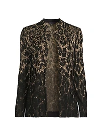 Missy Leopard-Print Lurex-Knit Jacket