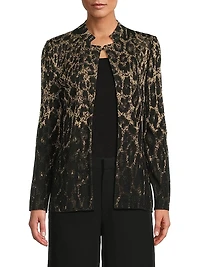 Missy Leopard-Print Lurex-Knit Jacket