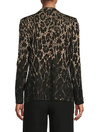 Missy Leopard-Print Lurex-Knit Jacket
