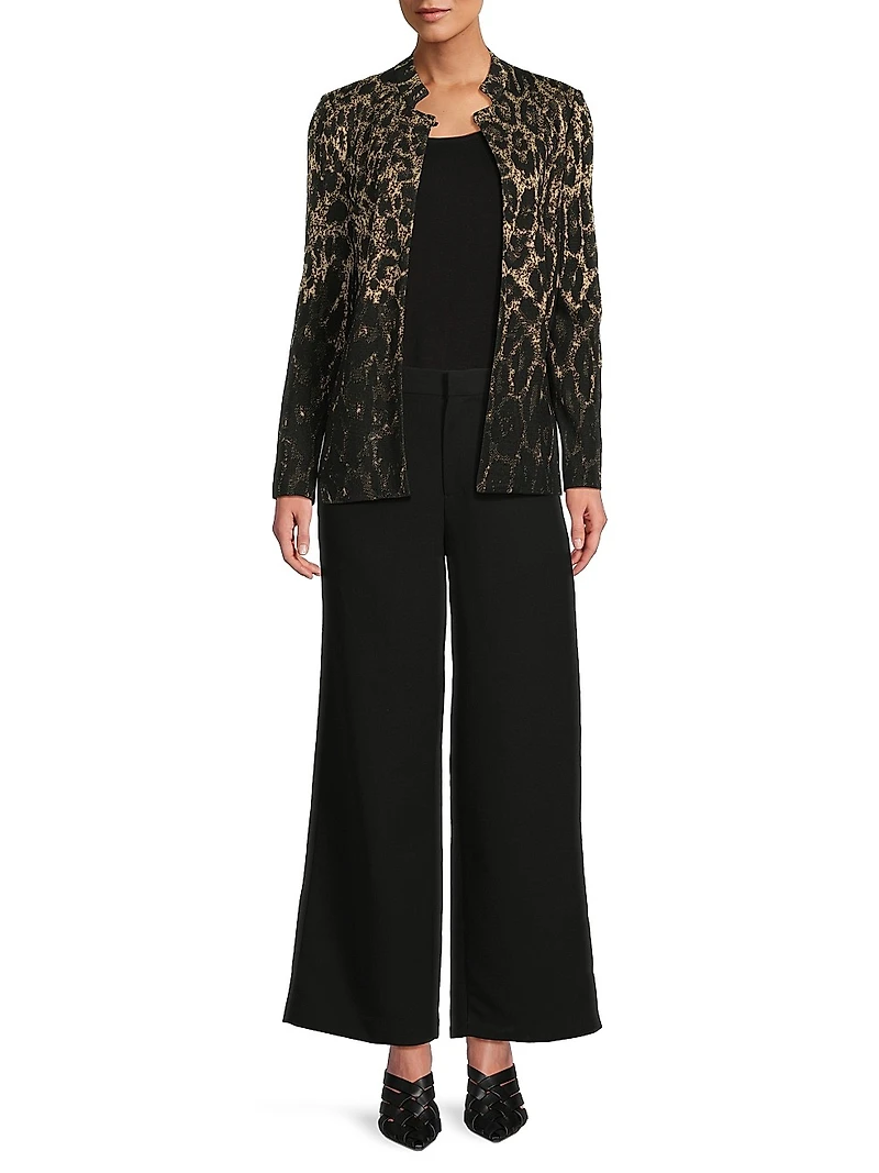 Missy Leopard-Print Lurex-Knit Jacket