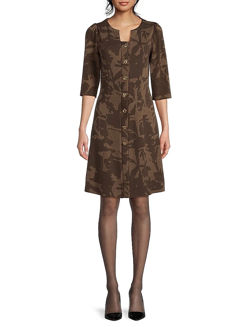 Missy Floral A-Line Knee-Length Dress