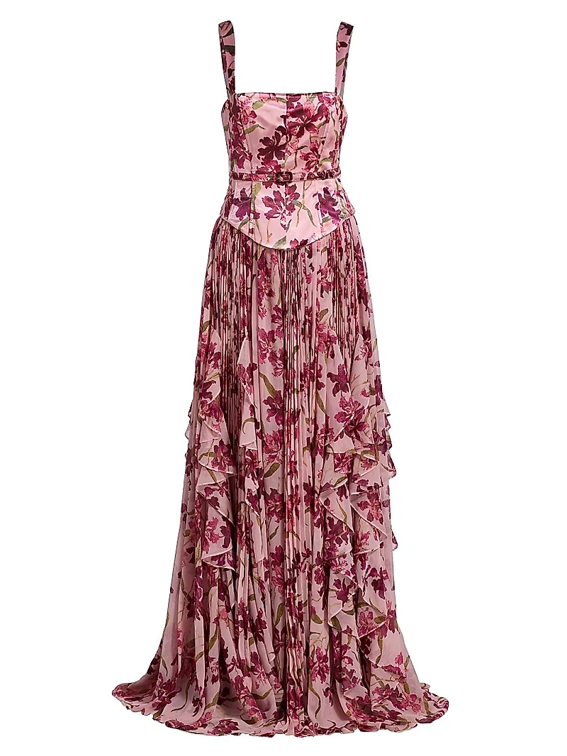 Leema Trailing Hibiscus Gown