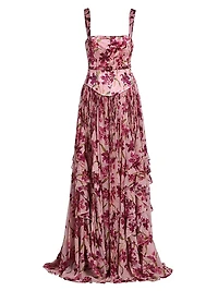 Leema Trailing Hibiscus Gown