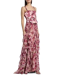 Leema Trailing Hibiscus Gown