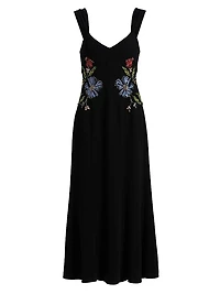 Andre Embroidered Midi-Dress