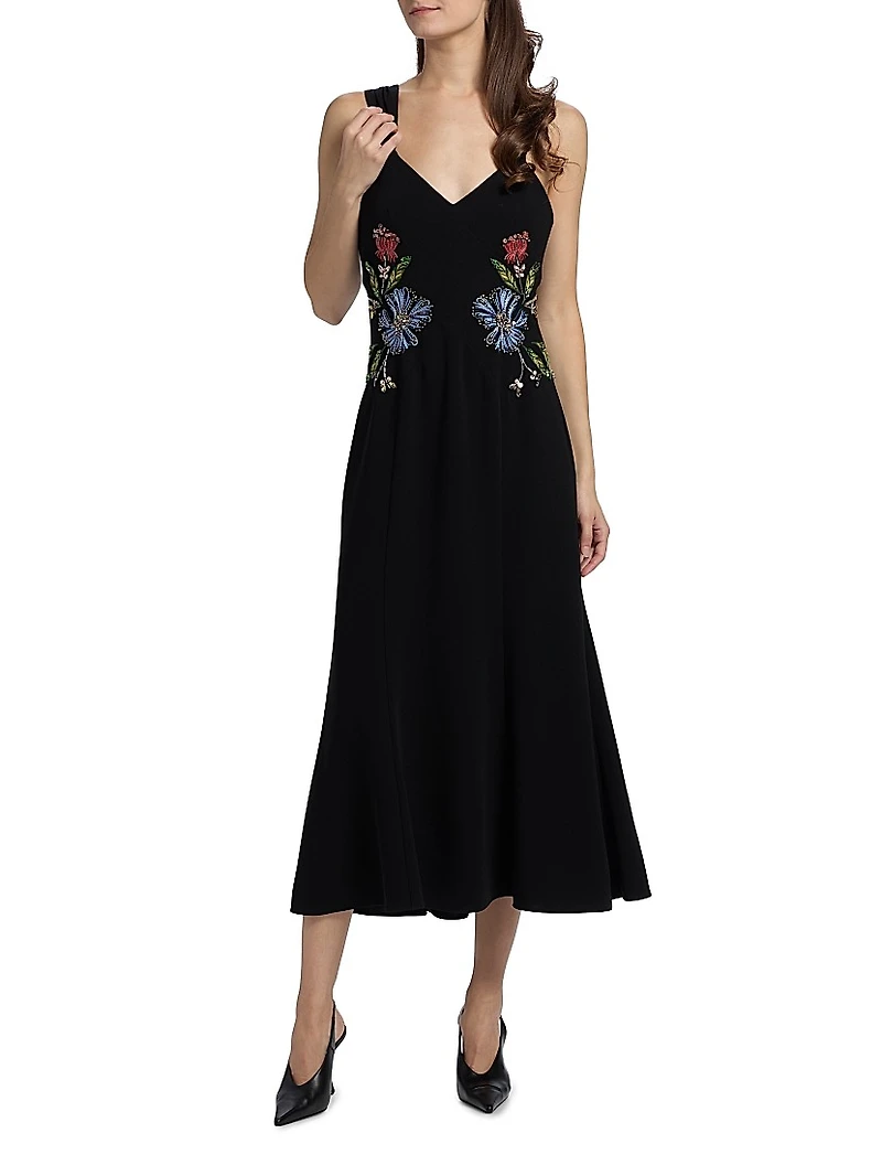 Andre Embroidered Midi-Dress