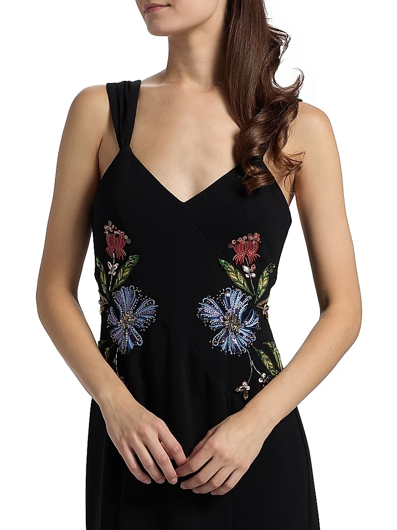 Andre Embroidered Midi-Dress