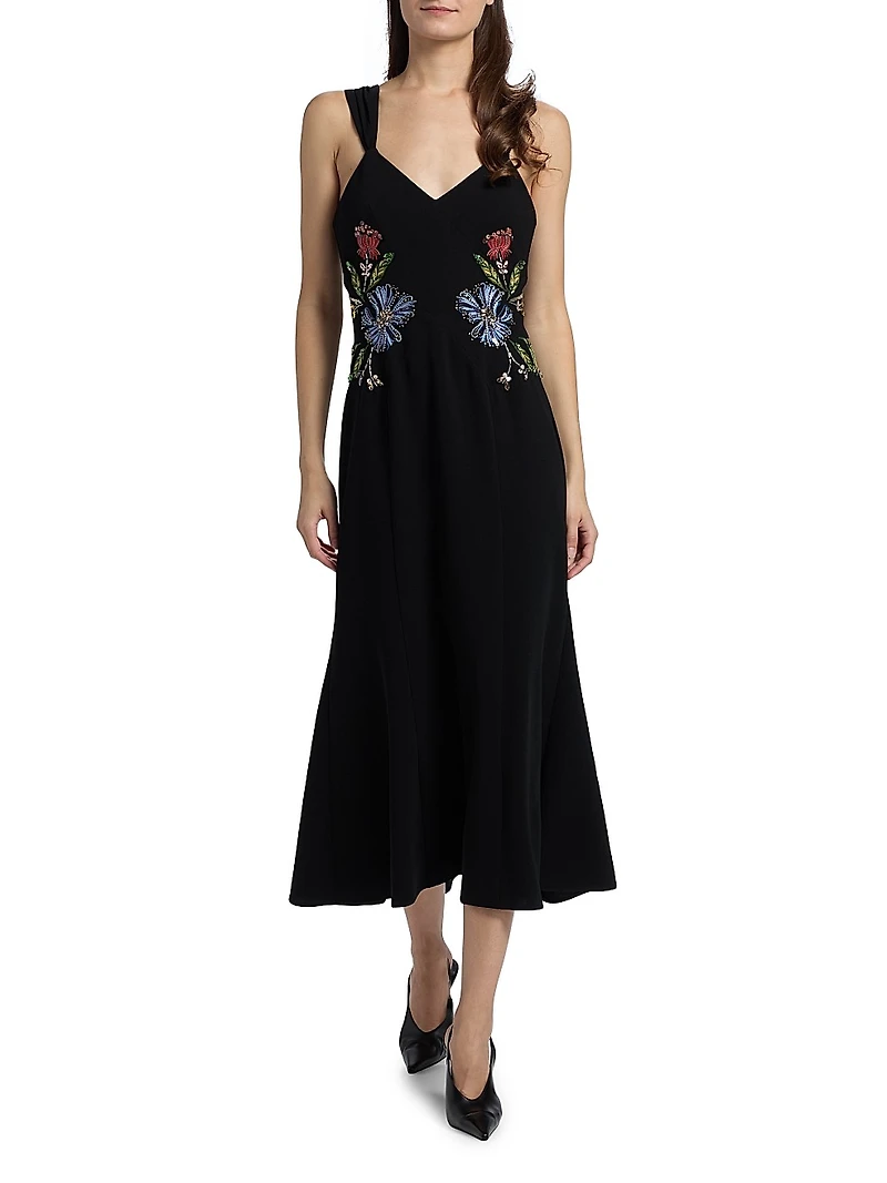 Andre Embroidered Midi-Dress