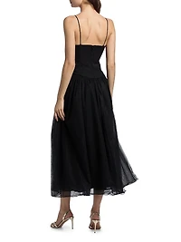 Freddie Embroidered Tulle Midi-Dress