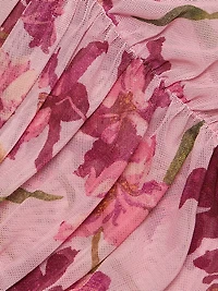 Lucy Floral Fitted Long-Sleeve Ruched Top
