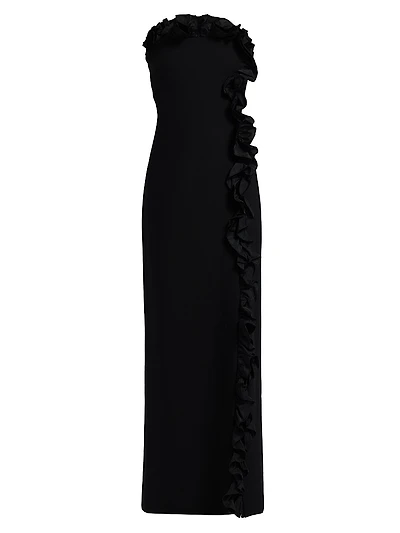 Kassia Ruffled Strapless Gown
