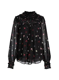 Leopold Tumbling Carnations Long-Sleeve Top