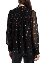 Leopold Tumbling Carnations Long-Sleeve Top