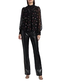 Leopold Tumbling Carnations Long-Sleeve Top