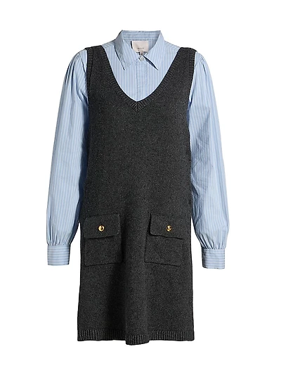 Vivianne Striped Knit Combo Minidress