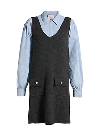 Vivianne Striped Knit Combo Minidress