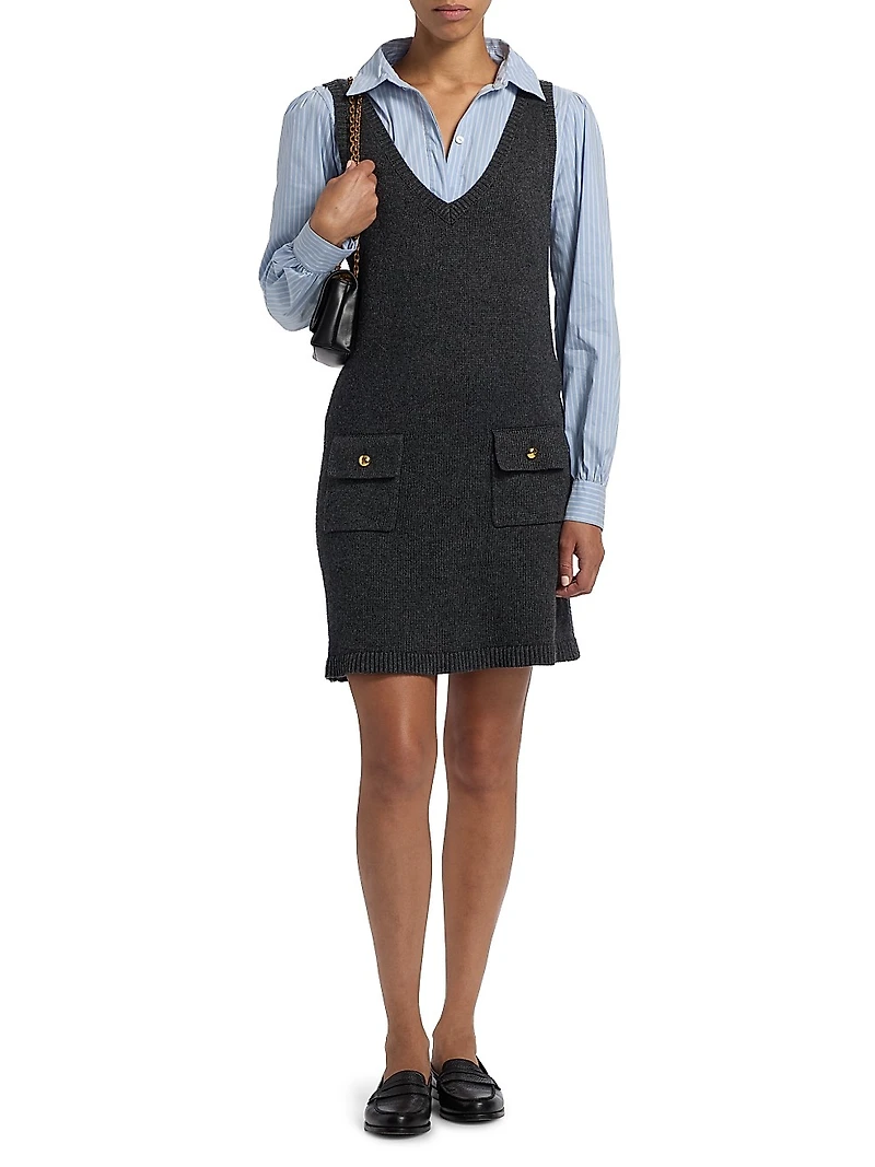 Vivianne Striped Knit Combo Minidress