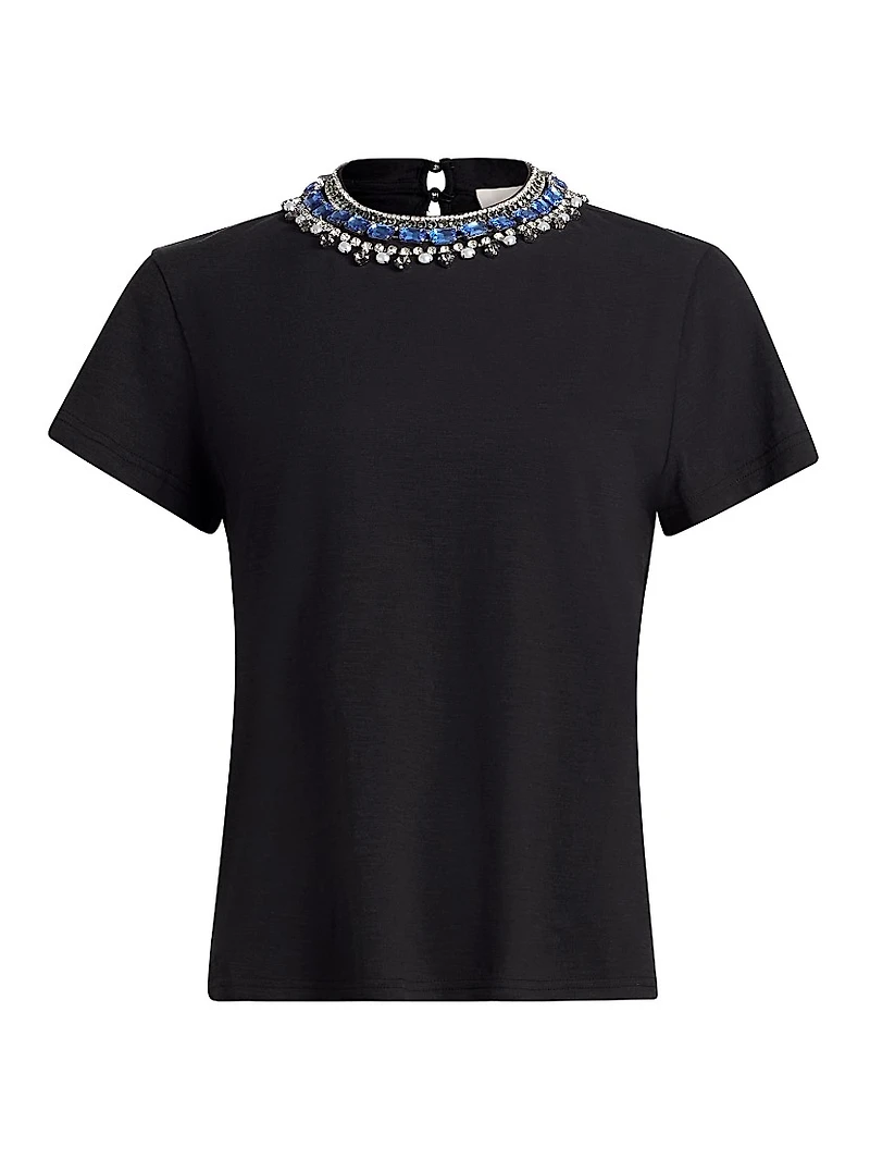 Danielle Crystal-Embellished Cotton T-Shirt