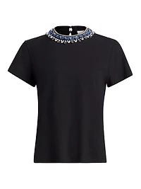 Danielle Crystal-Embellished Cotton T-Shirt