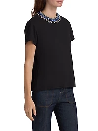 Danielle Crystal-Embellished Cotton T-Shirt
