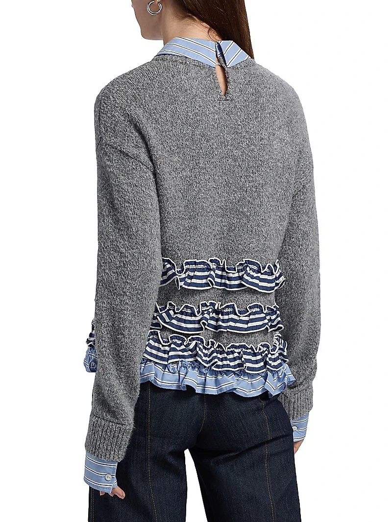 Leina Ruffled Shirt Sweater