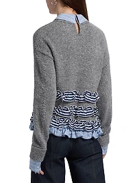 Leina Ruffled Shirt Sweater
