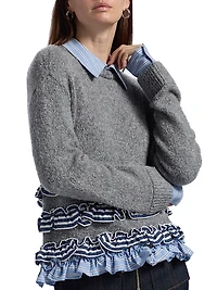 Leina Ruffled Shirt Sweater