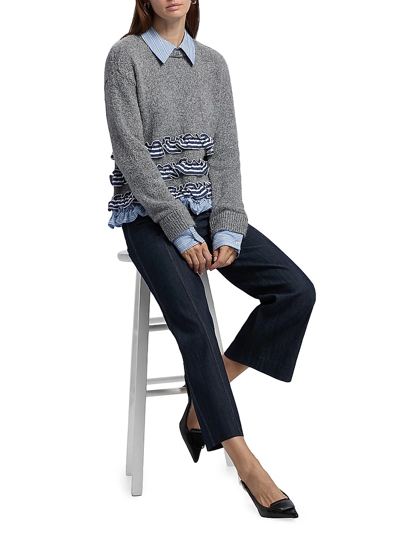 Leina Ruffled Shirt Sweater