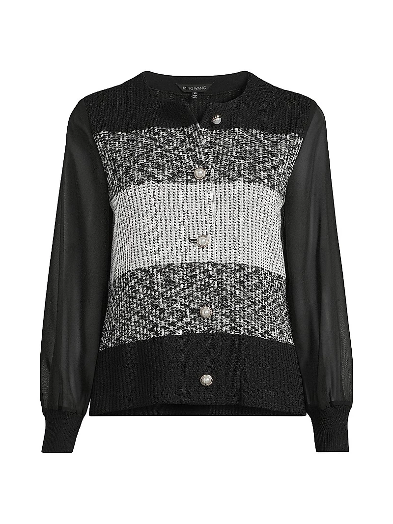 Missy Striped Knit Cardigan