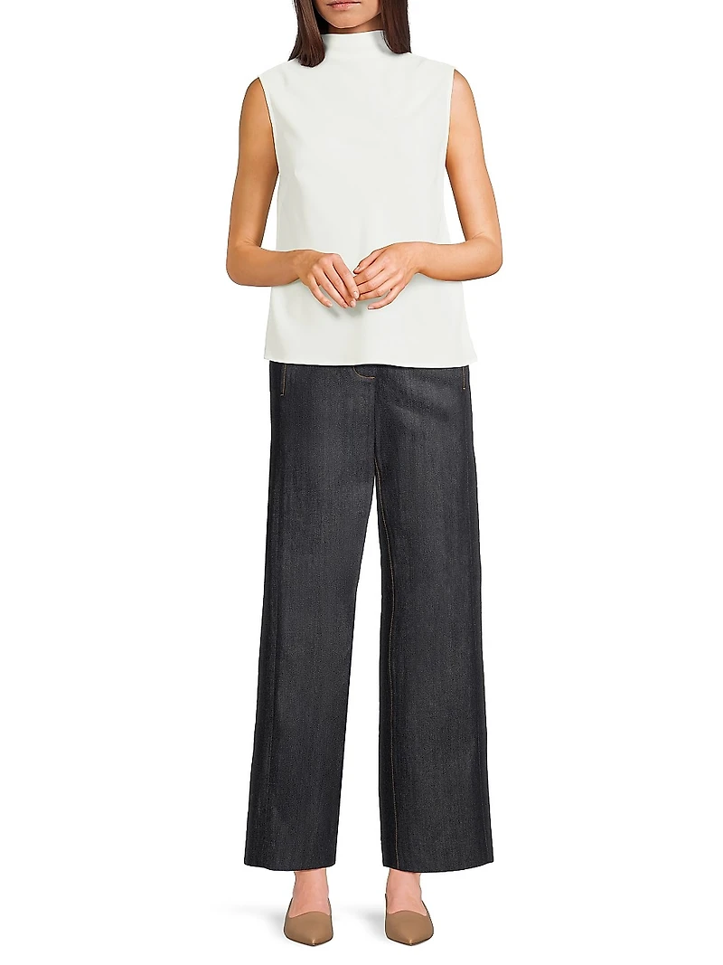 Missy Crêpe-De-Chine Cowlneck Tank