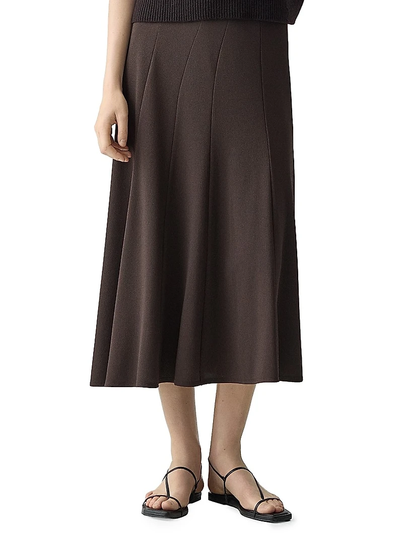 Fluted Seam Midi-Skirt
