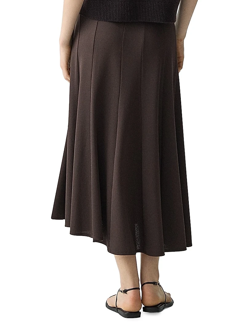 Fluted Seam Midi-Skirt