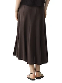 Fluted Seam Midi-Skirt