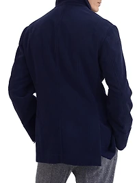 Cashmere Wide Wale Corduroy Pea Coat