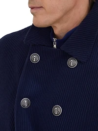 Cashmere Wide Wale Corduroy Pea Coat