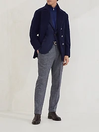 Cashmere Wide Wale Corduroy Pea Coat