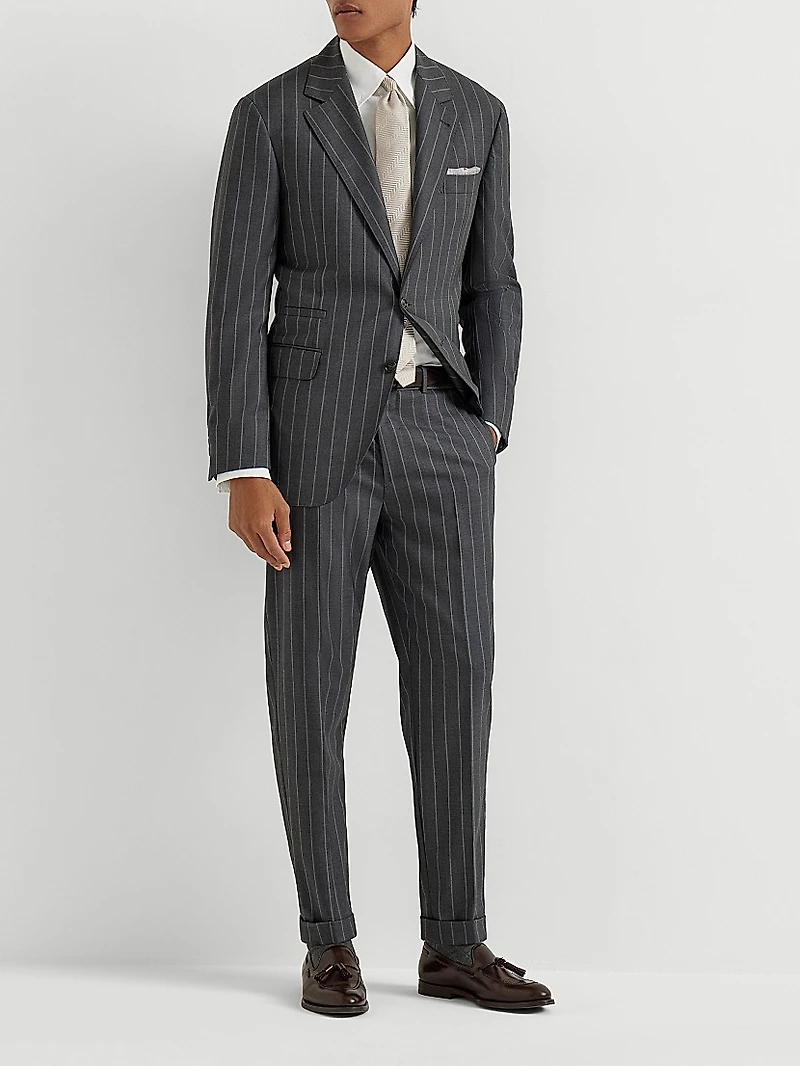 Super 150s Virgin Wool Wide Chalk Stripe Batavia Blazer