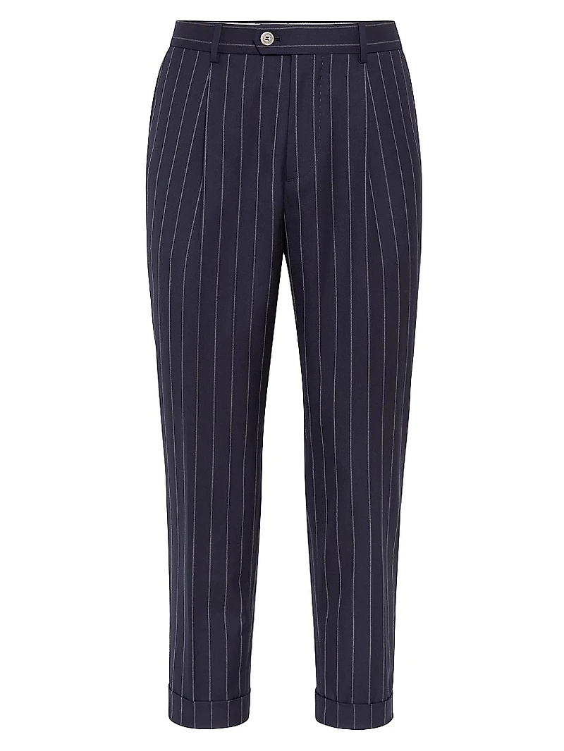 Leisure Fit Trousers Super 150s Virgin Wool with Pleat