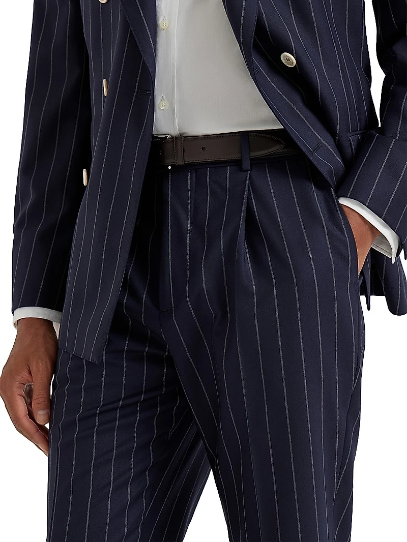 Leisure Fit Trousers Super 150s Virgin Wool with Pleat