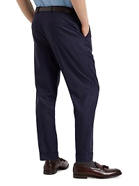 Virgin Wool Chalk Stripe Batavia Leisure Fit Trousers With Pleat