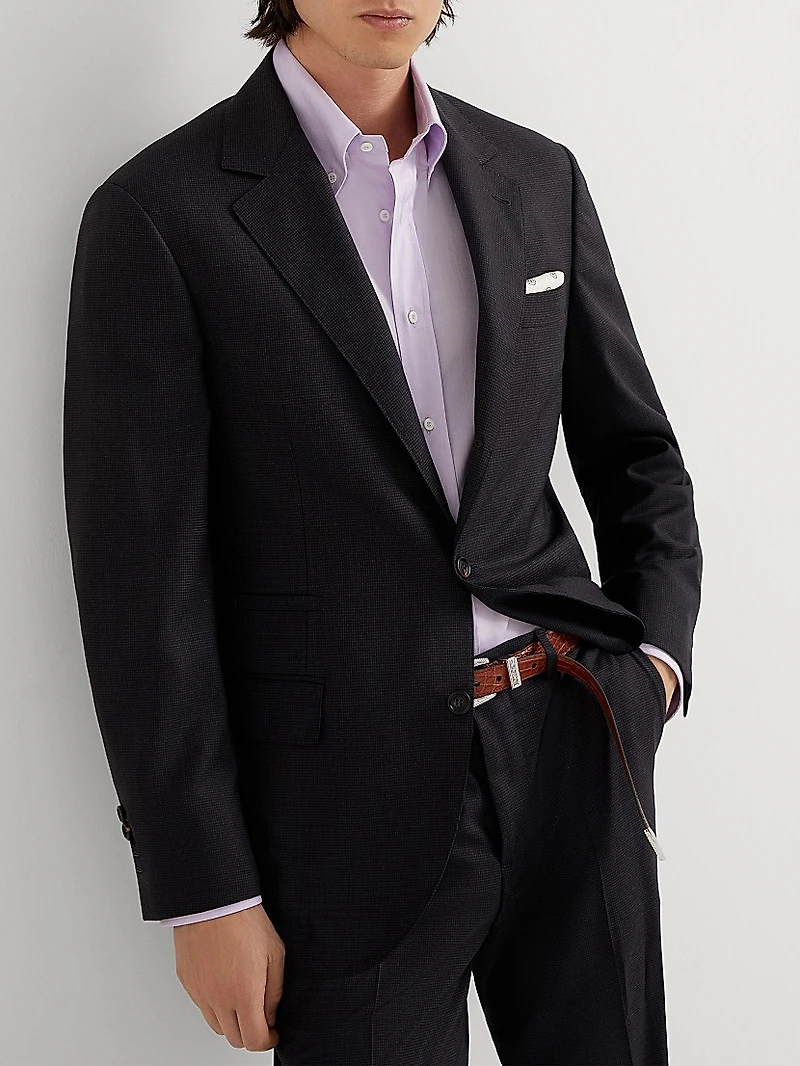 Virgin Wool Houndstooth Blazer Jacket