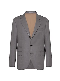 Virgin Wool and Silk Lightweight Hopsack Blazer