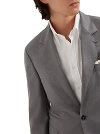 Virgin Wool and Silk Lightweight Hopsack Blazer