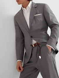 Virgin Wool and Silk Lightweight Hopsack Blazer