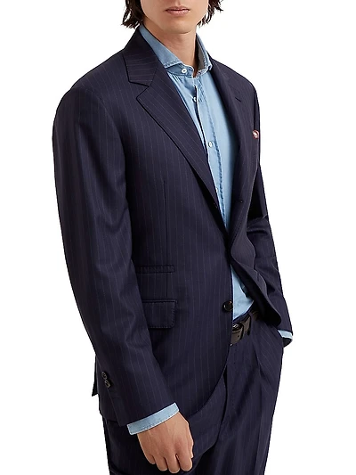 Virgin Wool Chalk Stripe Batavia Blazer