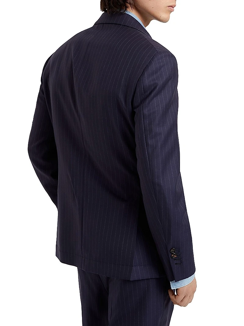 Virgin Wool Chalk Stripe Batavia Blazer