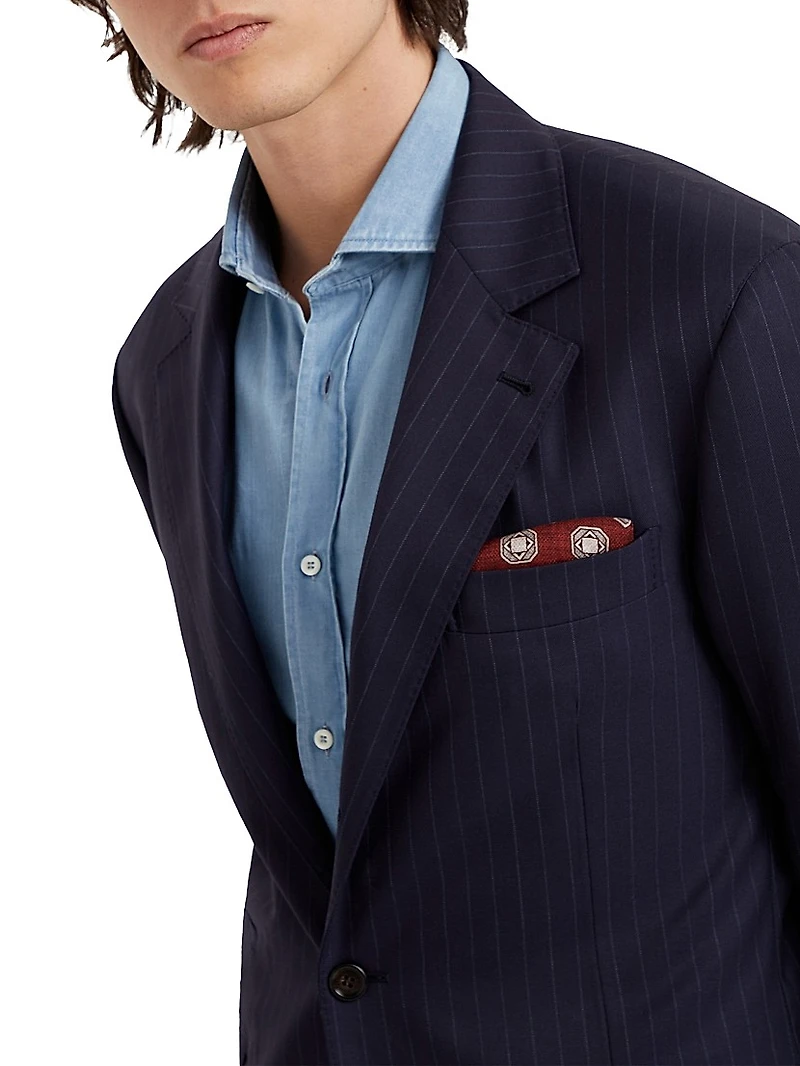 Virgin Wool Chalk Stripe Batavia Blazer