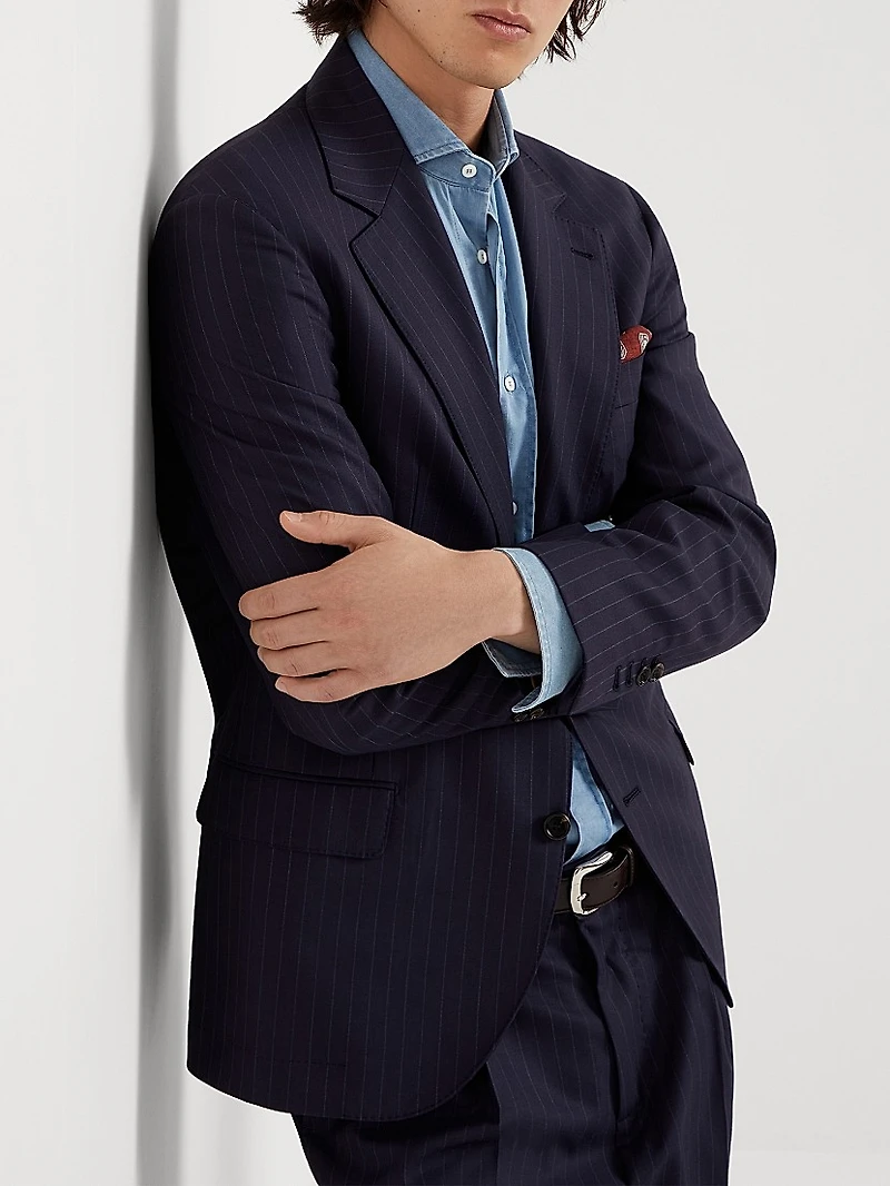 Virgin Wool Chalk Stripe Batavia Blazer